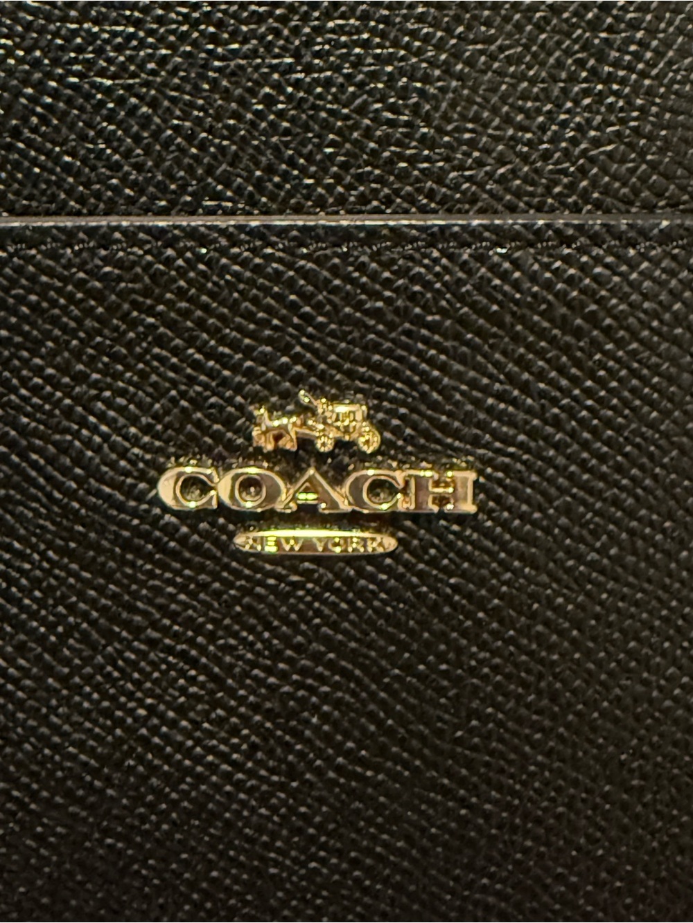 Coach Black Leather Crossbody Bag with Gold Logo - Picture 2 of 5